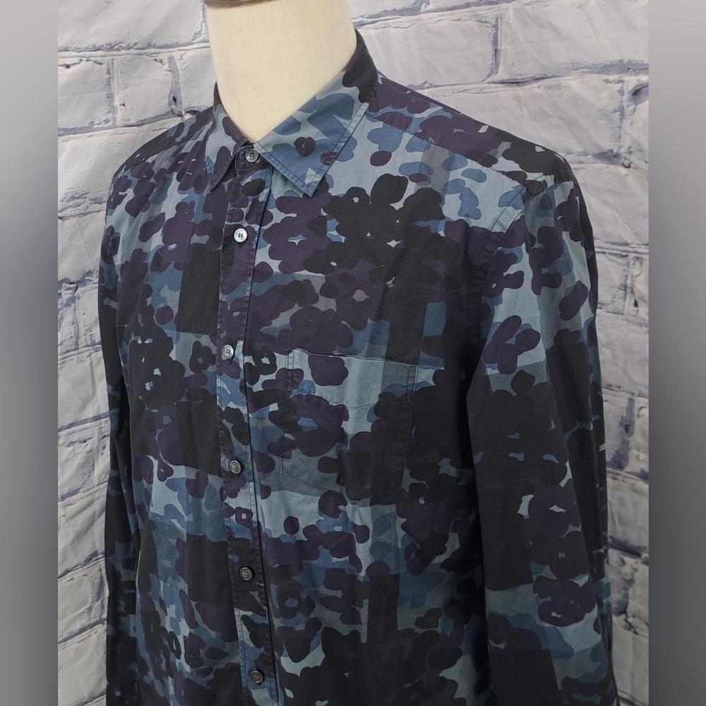 Burberry Men's Alden Multi Camo Button Down Trim Fit Sport Shirt Camo $425 XL - Picture 2 of 13